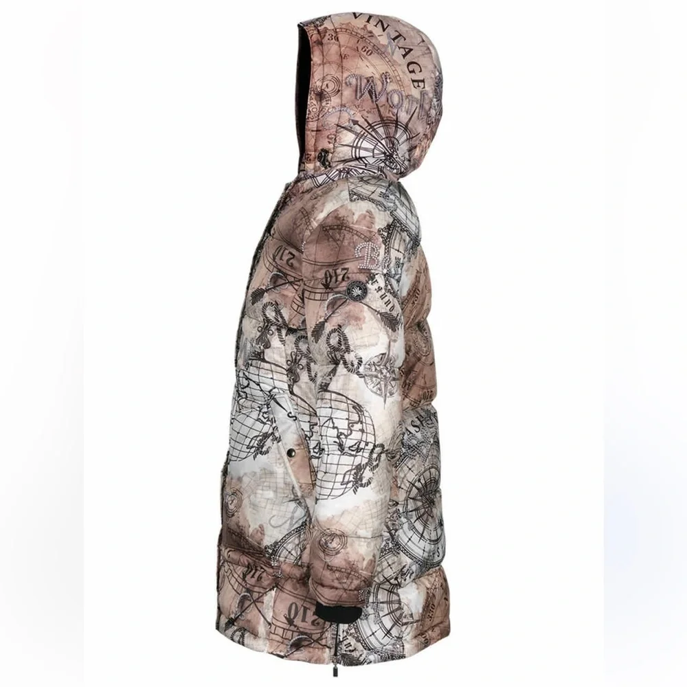 DOLCEZZA Women's Brown and White Printed Jacket NWT size S - Picture 4 of 12